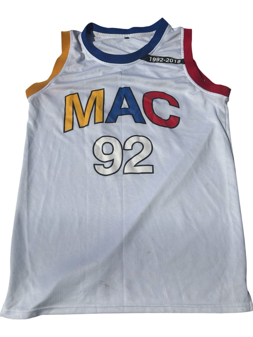 MAC Miller 92 Colorblock Sleeveless Jersey - White/Blue/Red/Yellow